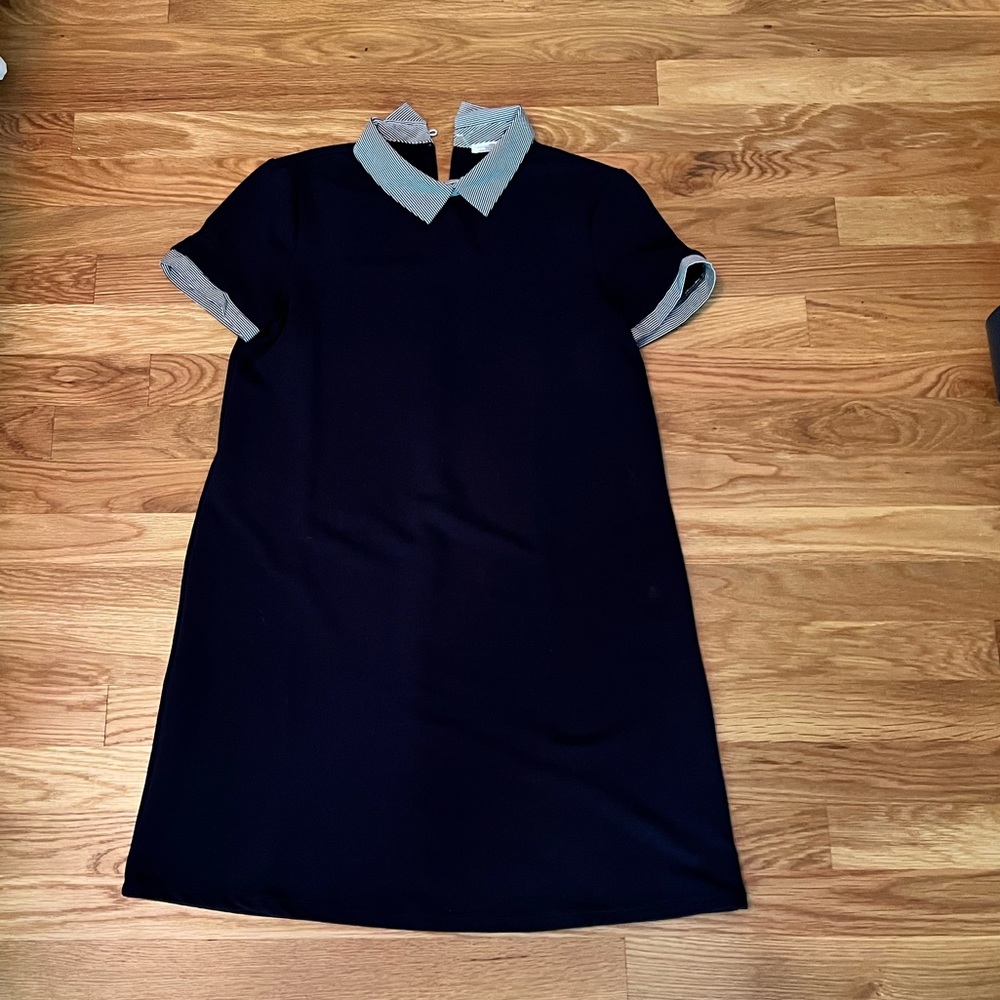 Zara navy collared dress